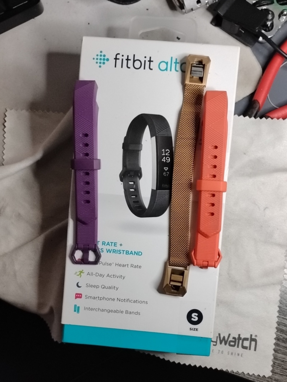 fitbit Alta Replacement Bands in Purple, Coral, and Gold Mesh
